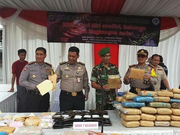 Ganja 1 Ton dimusnahkan Polda Metro Jaya
