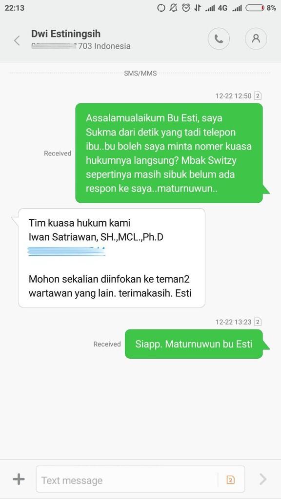 Dwi Estiningsih Bantah Pernyataan Pengacara Soal Minta Maaf ke Pelapor
