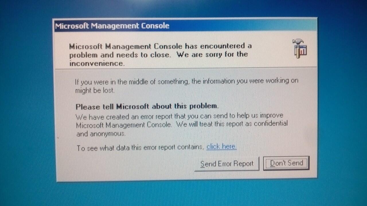 File mmc.exe rusak