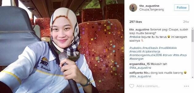 Kenalkan Tita Eka Agustine, Sopir Bus Telolet Cantik