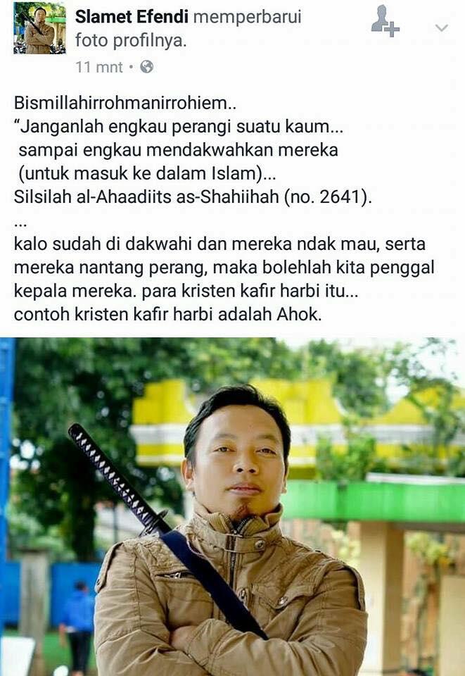 Sambil Bawa Samurai, Pria Ini Ancam Penggal Kepala Kafir Harbi