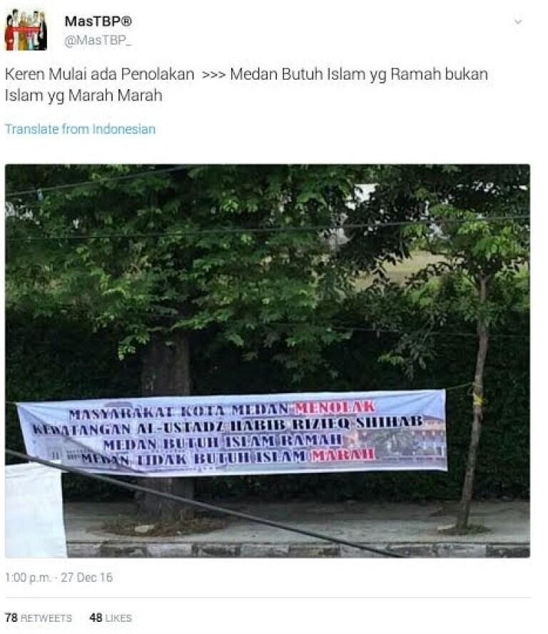 Heboh Spanduk Tolak Kedatangan Habib Rizieq di Medan, Ada Apa ??