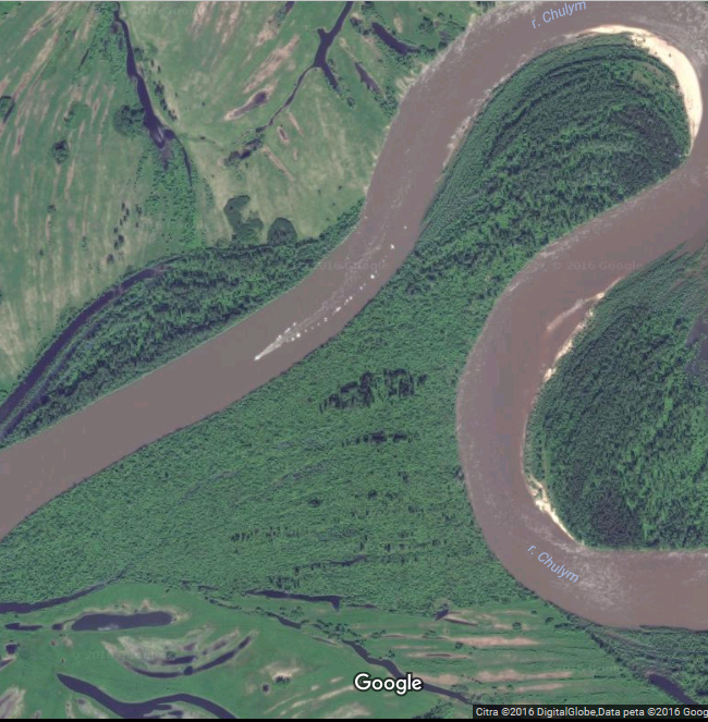 Sungai Chulym Rusia, Cakep dah Tapi ane nemu begini di Google Maps 