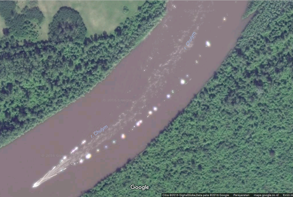 Sungai Chulym Rusia, Cakep dah Tapi ane nemu begini di Google Maps 