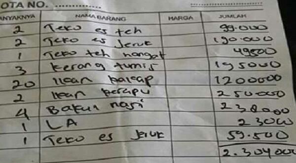 Wisata di Pantai, Keluarga Ini Kaget Ditagih Rp2 Juta untuk Menu Sederhana