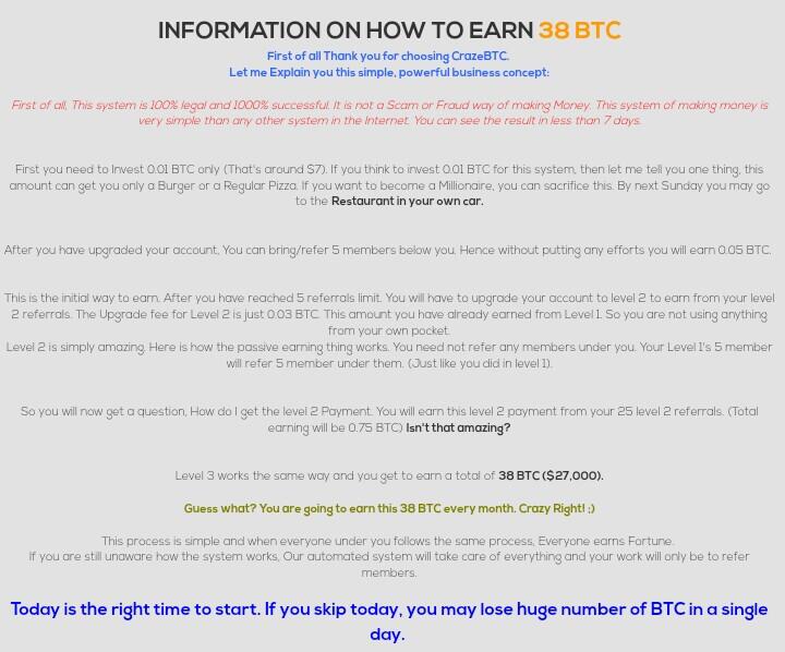 &#91;CrazeBTC&#93; Peluang penghasilan sampai 38 BTC launching 1 Januari 2017 +Anti Scam