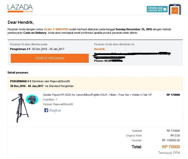 Kekecewa terhadap Lazada Pesanan dibatalkan LAGI 