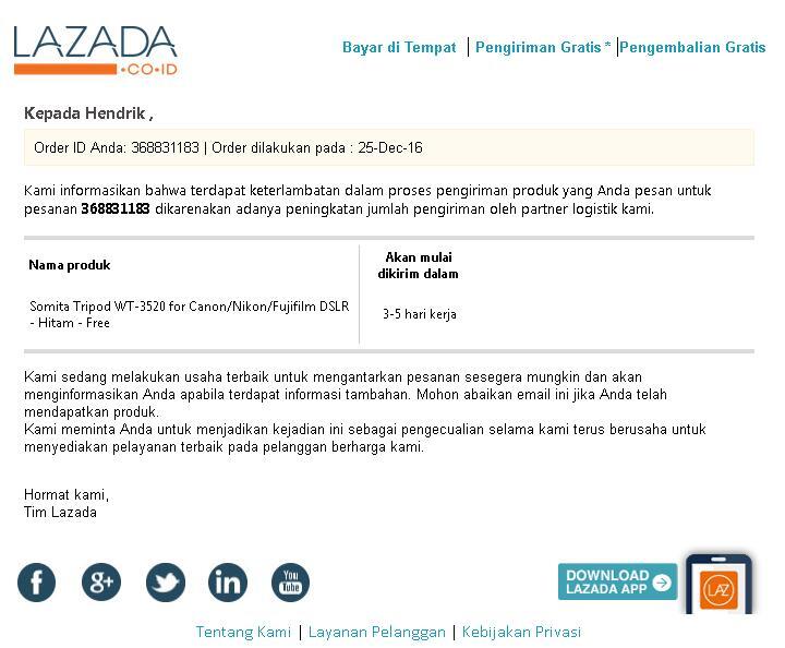 Kekecewa terhadap Lazada Pesanan dibatalkan LAGI 