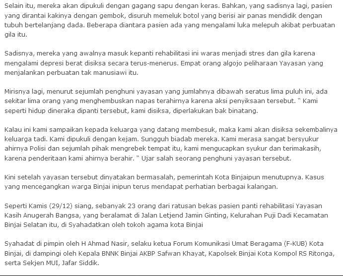 5 orang meninggal di siksa di yayasan KAB, dipaksa pindah keyakinan 