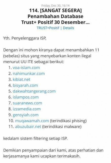#StopBlokirMediaIslam Jadi Trending Topic Nomor Wahid di Indonesia
