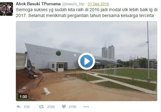 Ahok Ucapkan Selamat Tahun Baru dengan Unggah Video Khusus Ini, Netizen Pun Kagum