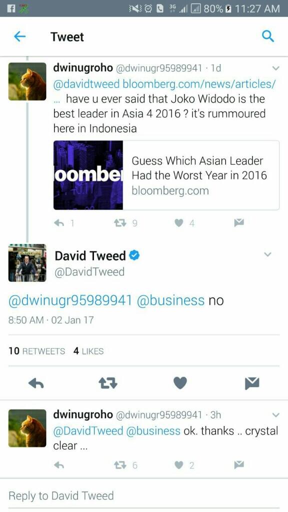 Bloomberg tak Menyebut Jokowi Pemimpin Terbaik Asia-Australia 2016