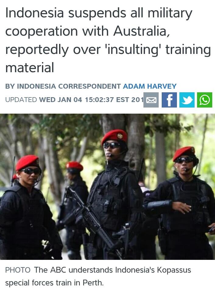 Pancasila dihina, TNI hentikan kerja sama militer dengan Australia