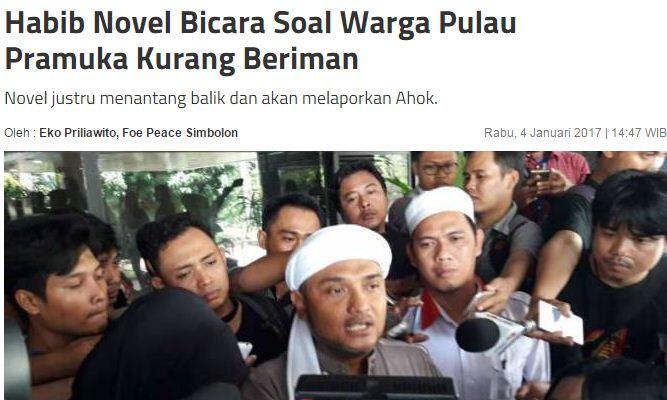 Habib Novel Bicara Soal Warga Pulau Pramuka Kurang Beriman