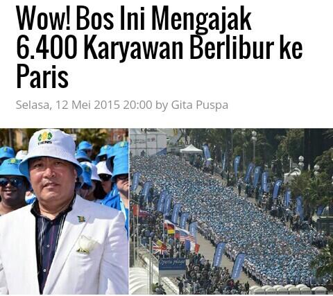 Waw Bos Ajak 6.400 Karyawan Liburan Ke Prancis