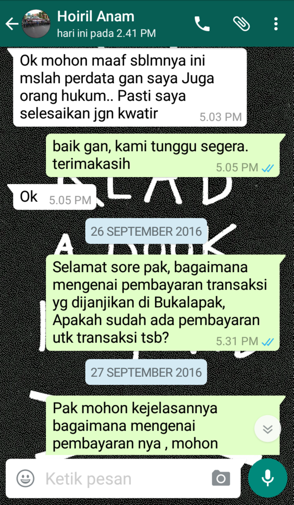 SURAT TERBUKA UNTUK HOIRIL ANAM a.k.a Achilless