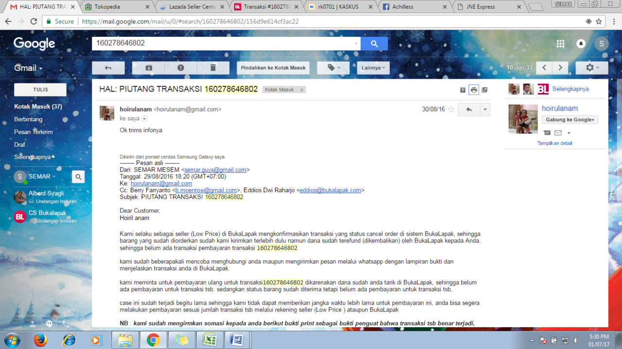 SURAT TERBUKA UNTUK HOIRIL ANAM a.k.a Achilless