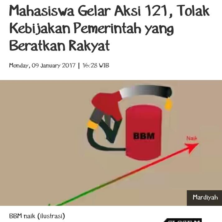 Mahasiswa Gelar Aksi 121, Tolak Kebijakan Pemerintah yang Beratkan Rakyat