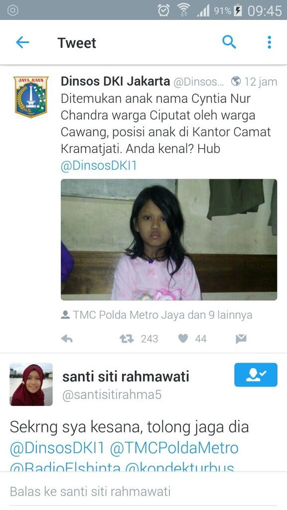 Berkat Medos, Anak Hilang Ini Bertemu Keluarga