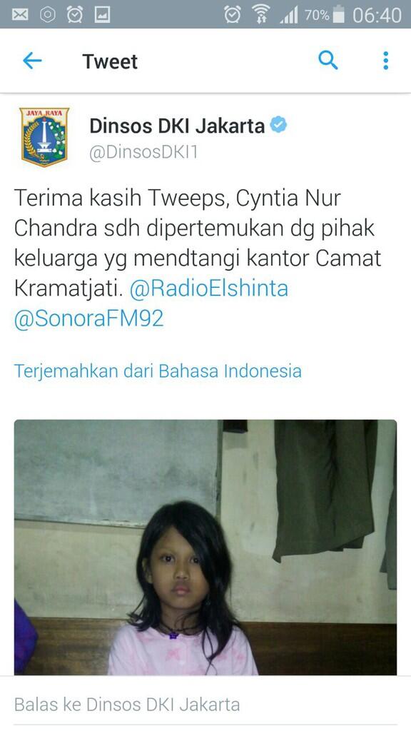 Berkat Medos, Anak Hilang Ini Bertemu Keluarga