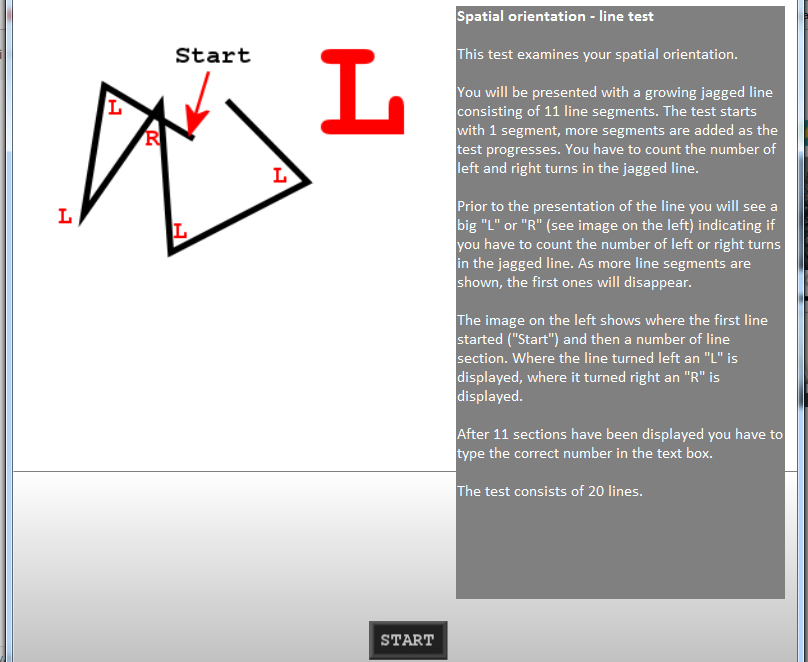 Spatial Orientation Line Test