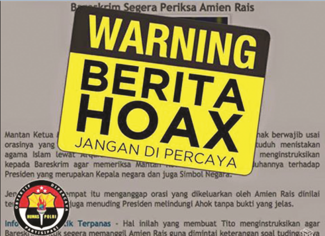 Pembuat Hoax akan Dikejar di Dunia Nyata