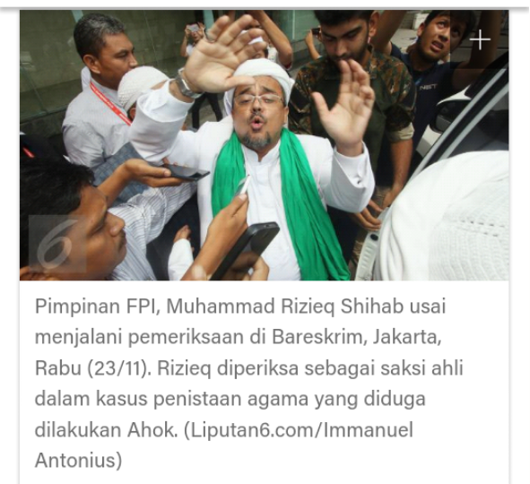 Ini 3 Status Tersangka Yang Menanti Rizieq Shihab