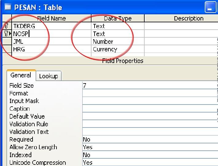 {ASK} Cara buat dua primary key dalam 1 table ms.access