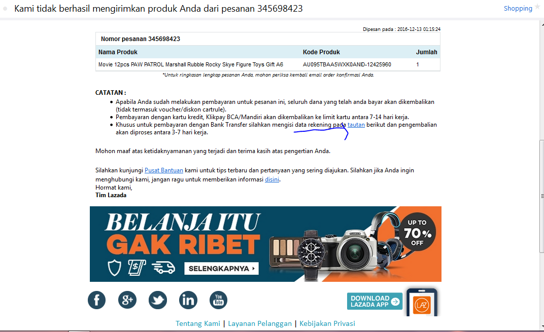 Buruknya layanan Lazada