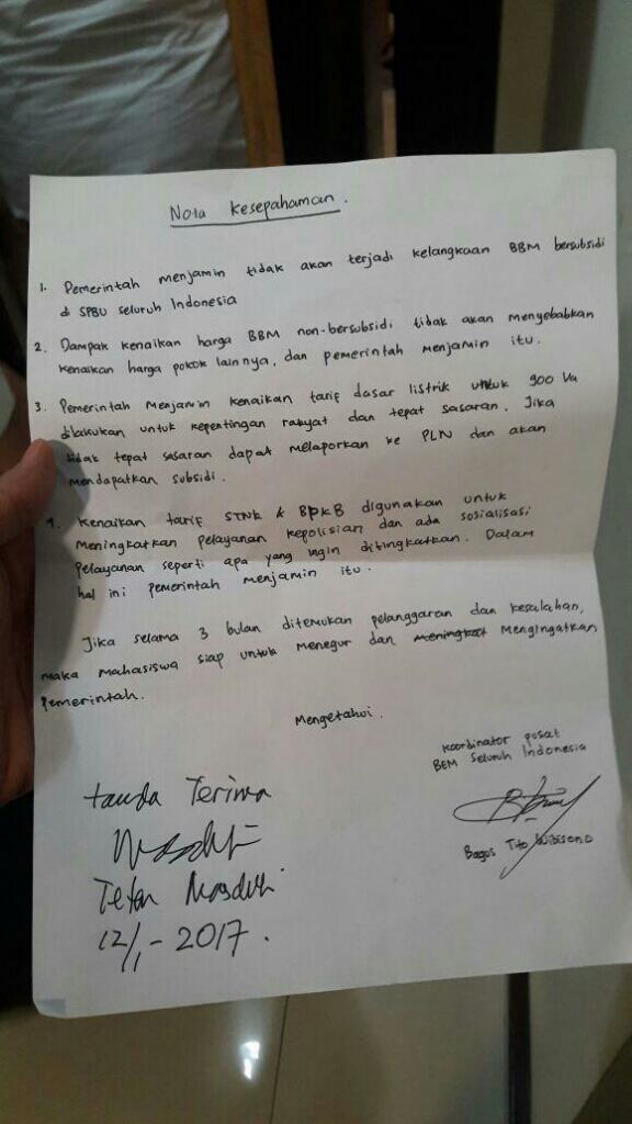 Isi Empat Kesepakatan Mahasiswa yang Cuma Diteken Teten
