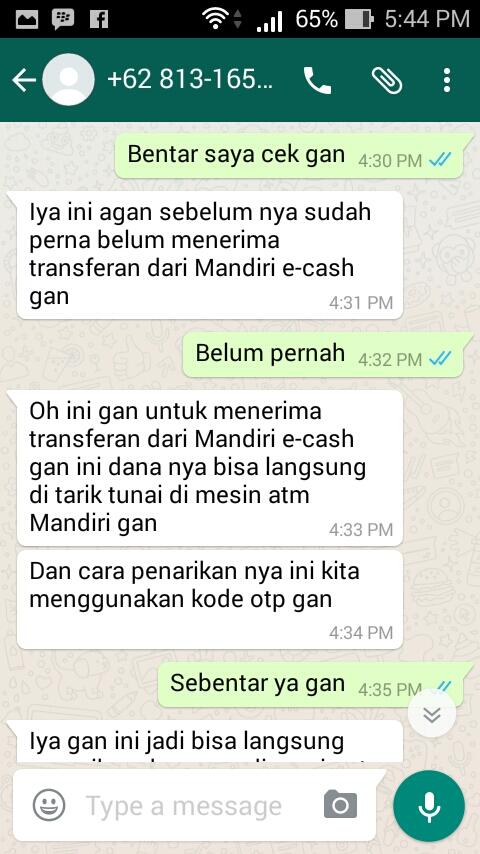 Penipuan Menggunakan Mandiri E-cash, Waspadalah...!!