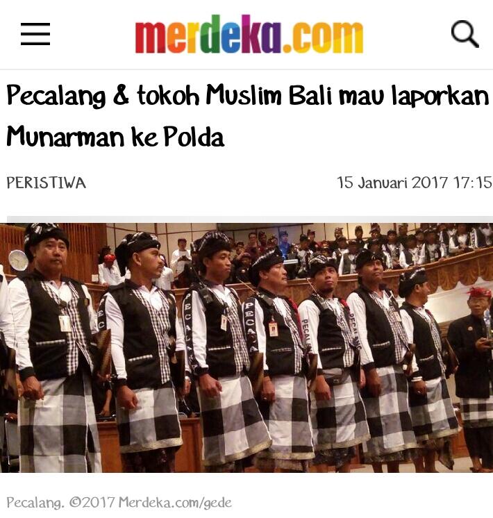 Pecalang &amp; tokoh Muslim Bali mau laporkan Munarman ke Polda