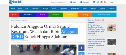 Puluhan Anggota Ormas Serang Restoran, Wajah dan Bibir Anggota DPRD Robek