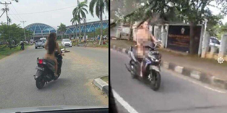 Ini identitas wanita yang naik motor bugil di Bandara Supadio