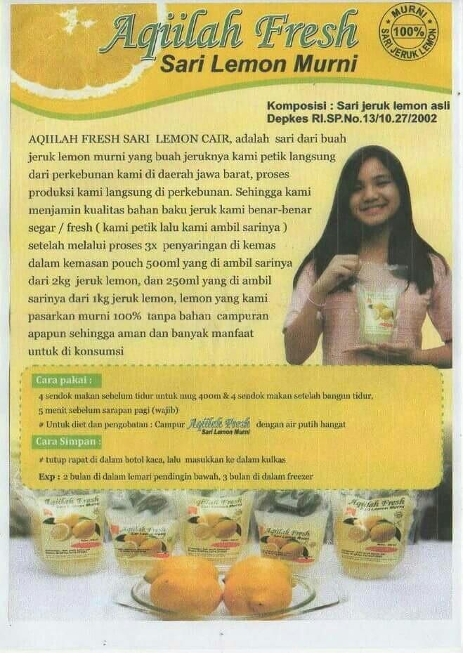 Open Reseller / Dropship Aqiilah Fresh Sari Lemon Murni