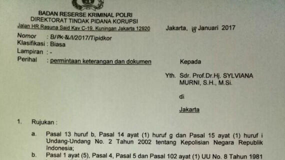 Mpok Sylvi, Mohon Jumat Besok Menghadap Bareskrim Polri
