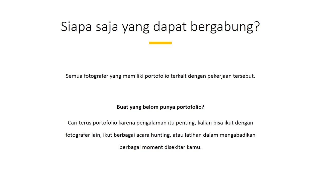 &#91; Open Recruitment &#93; Buat kamu yang pengen dapet job fotografi masuk sini !