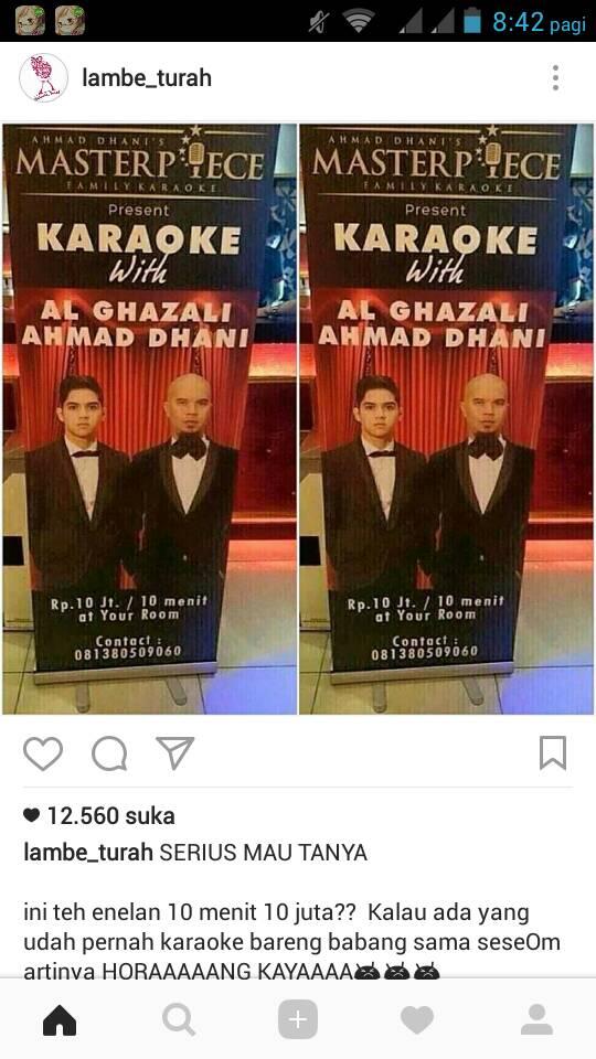 Gila! Tarif Karaoke Bareng Ahmad Dhani dan Al Ghazali Rp 10 Juta Per 10 Menit