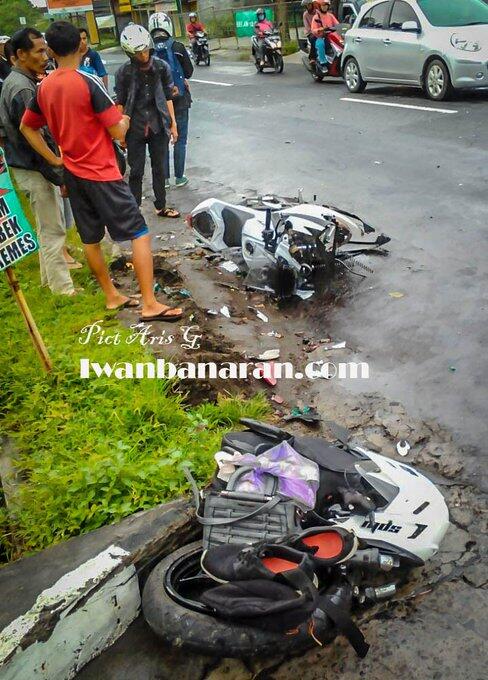 Tabrakan di Sleman, Motor Ninja Terbelah, 2 Pengendara Tewas