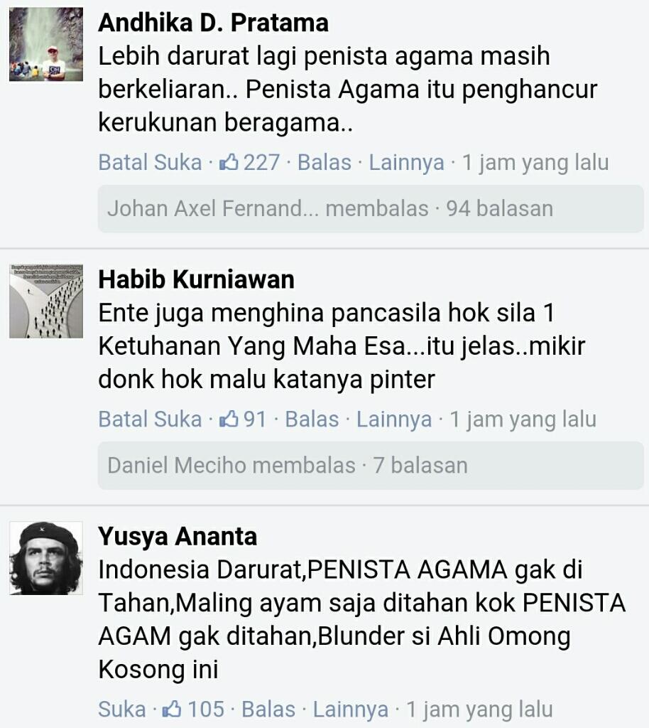 Ahok: Darurat kalau penghina Pancasila tidak ditangkap