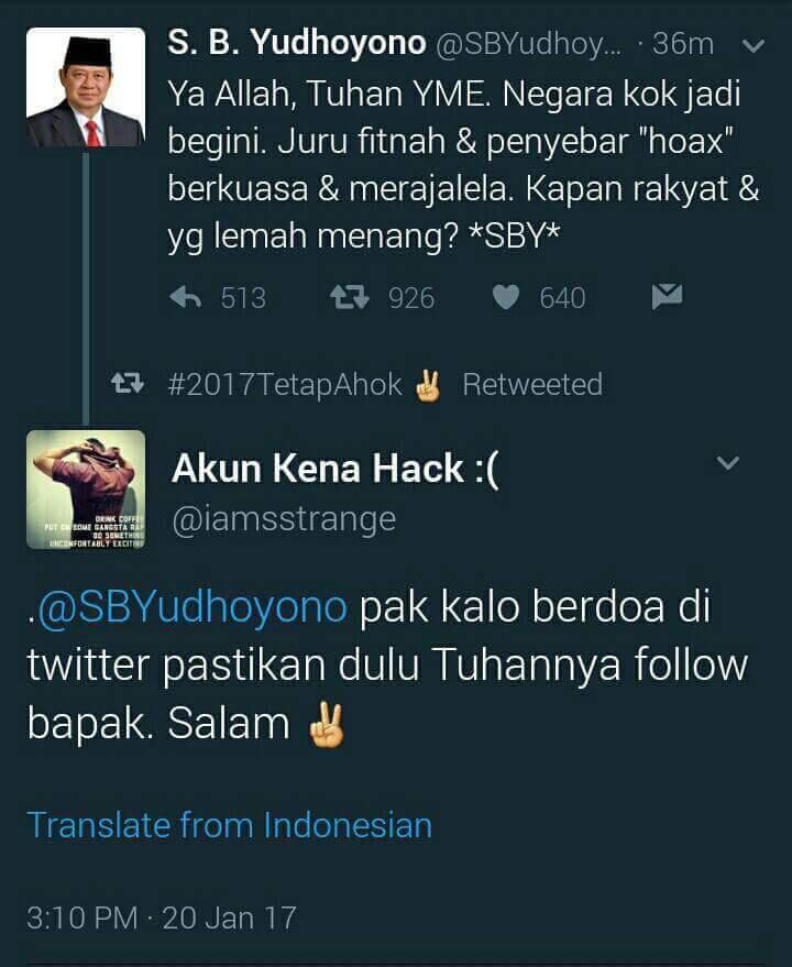Pak SBY, Mengadu ke Tuhan, Kok, Lewat Twitter