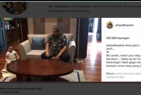 Postingan Ani Yudhoyono: &quot;Awas Jatuh&quot;