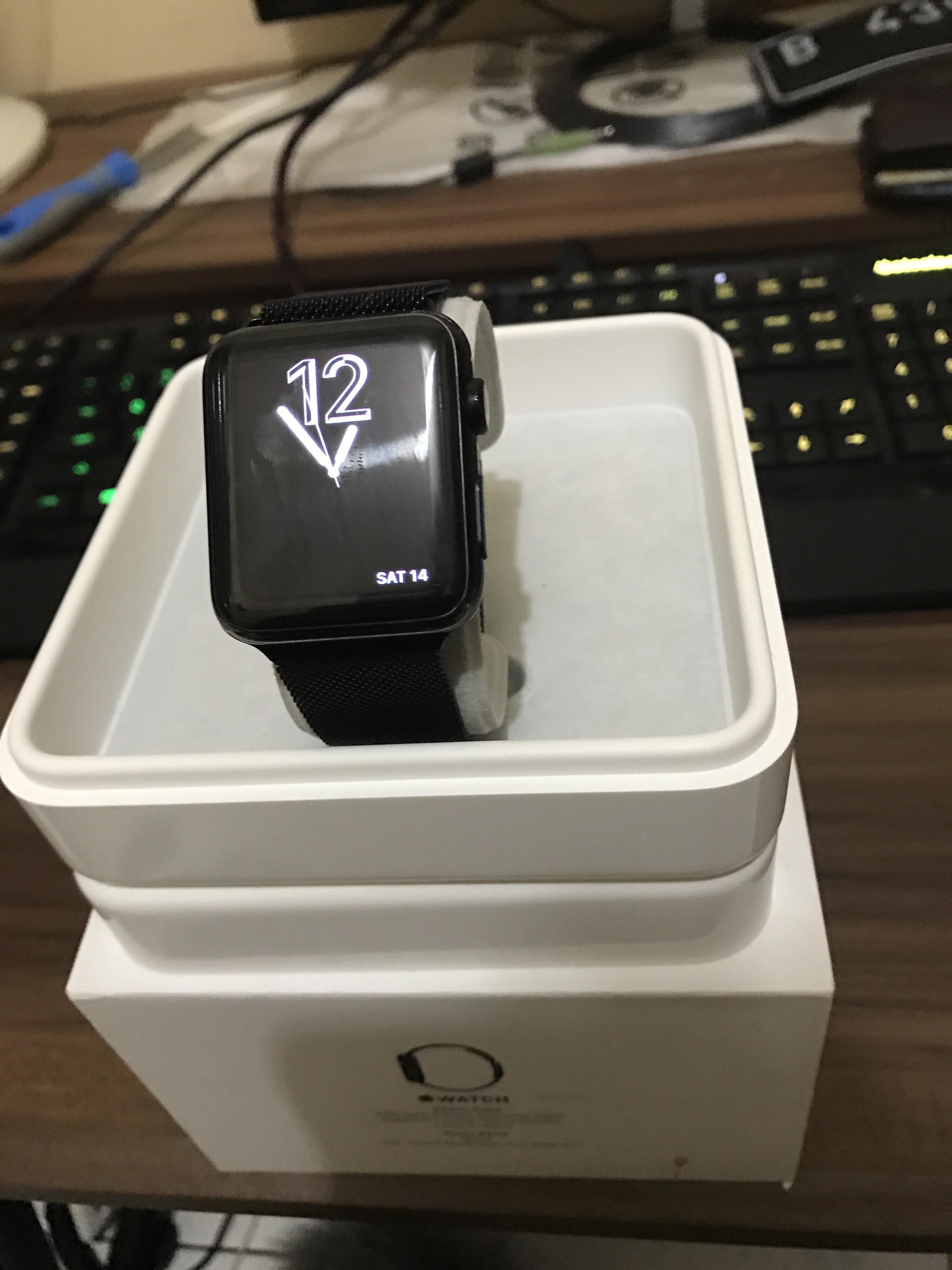 Apple Watch 42mm Black Stainless Steel with millanese strap