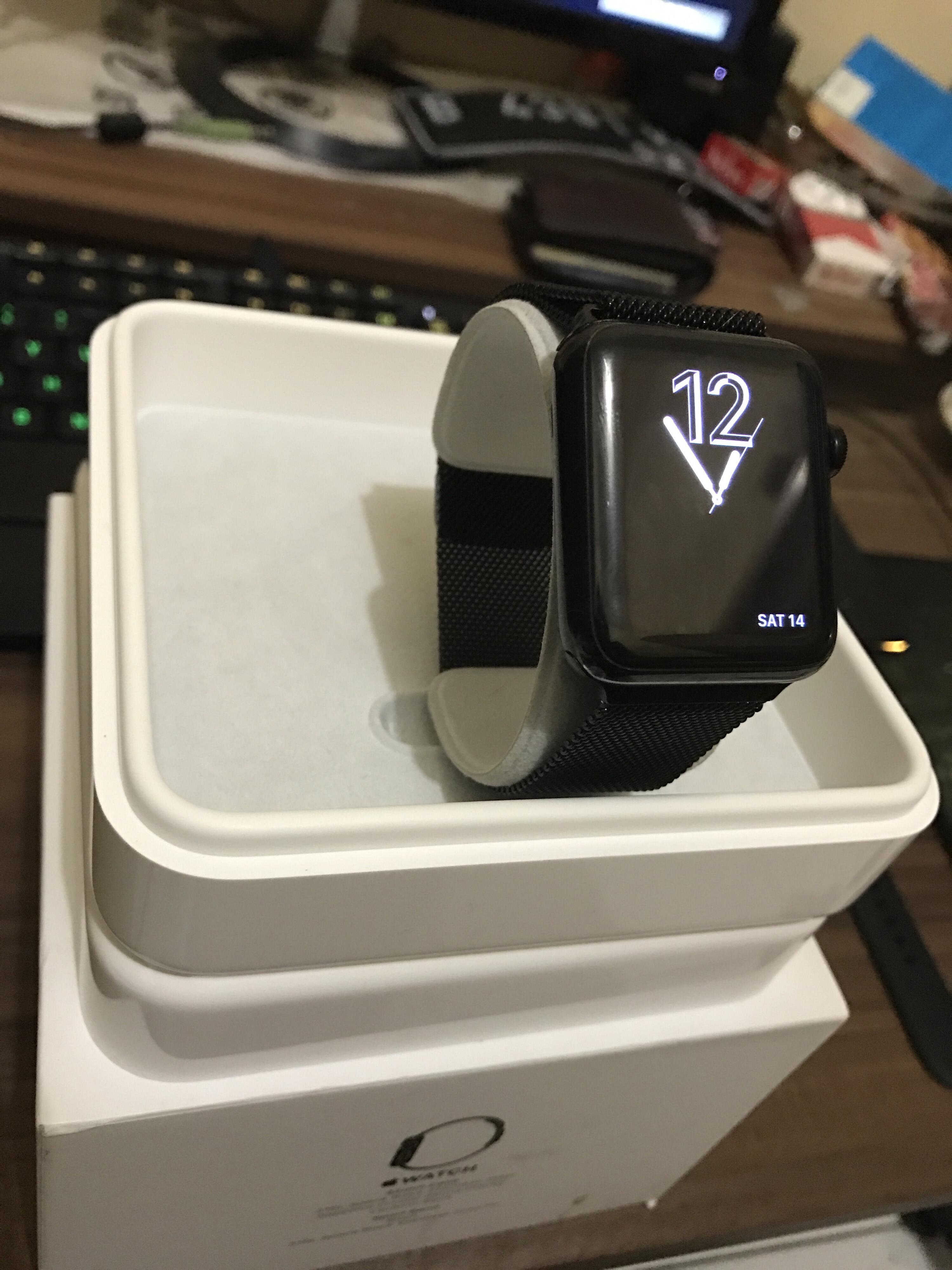 Apple Watch 42mm Black Stainless Steel with millanese strap