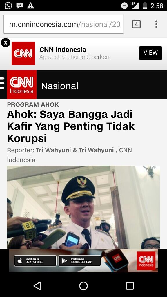 Dipeluk Saksi Pelapor, Ahok Sebut Dirinya Bukan Kafir
