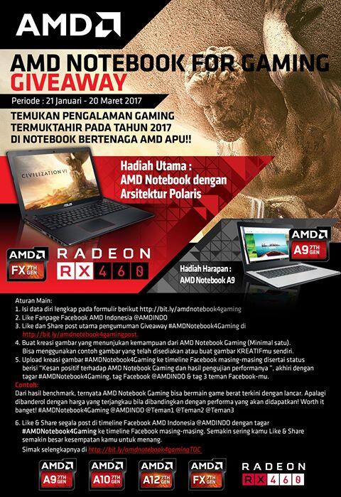 Yuk Ikutan Giveaway Notebook AMD For Gaming dan Menangkan ASUS X550IU!