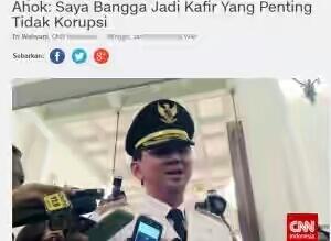 Ahok Murka Disebut Kafir, Padahal Dulu Bangga