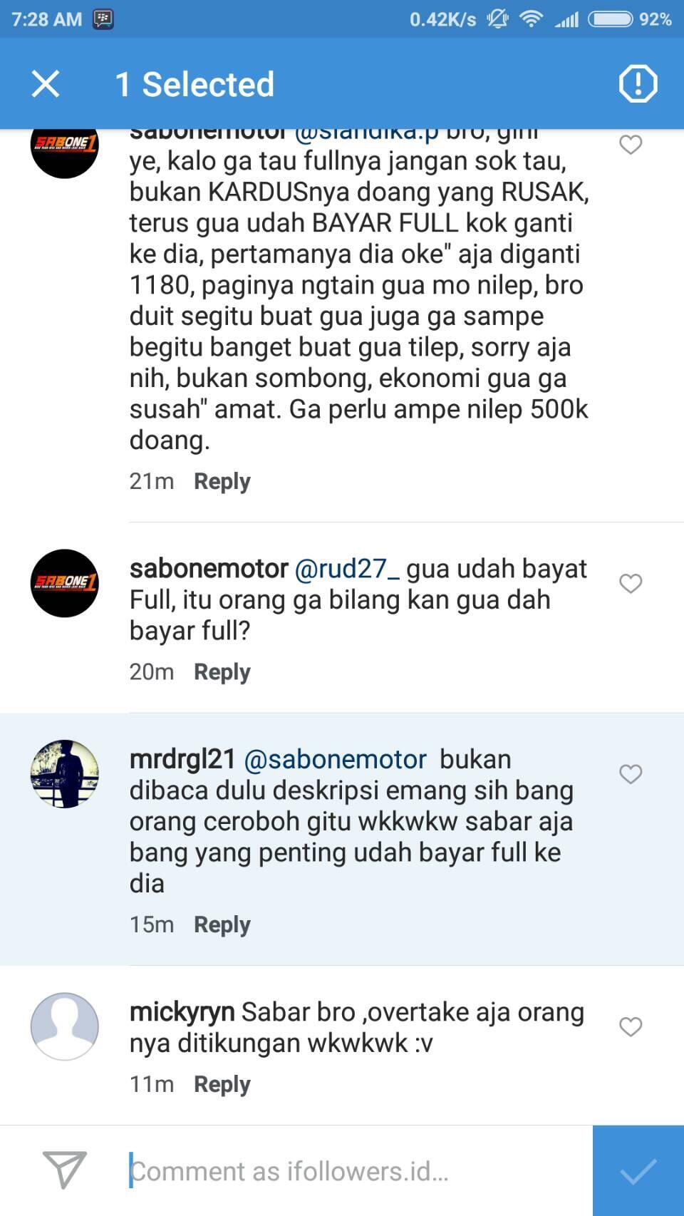 Klarifikasi Salah Kirim Knalpot Sabone Motor 