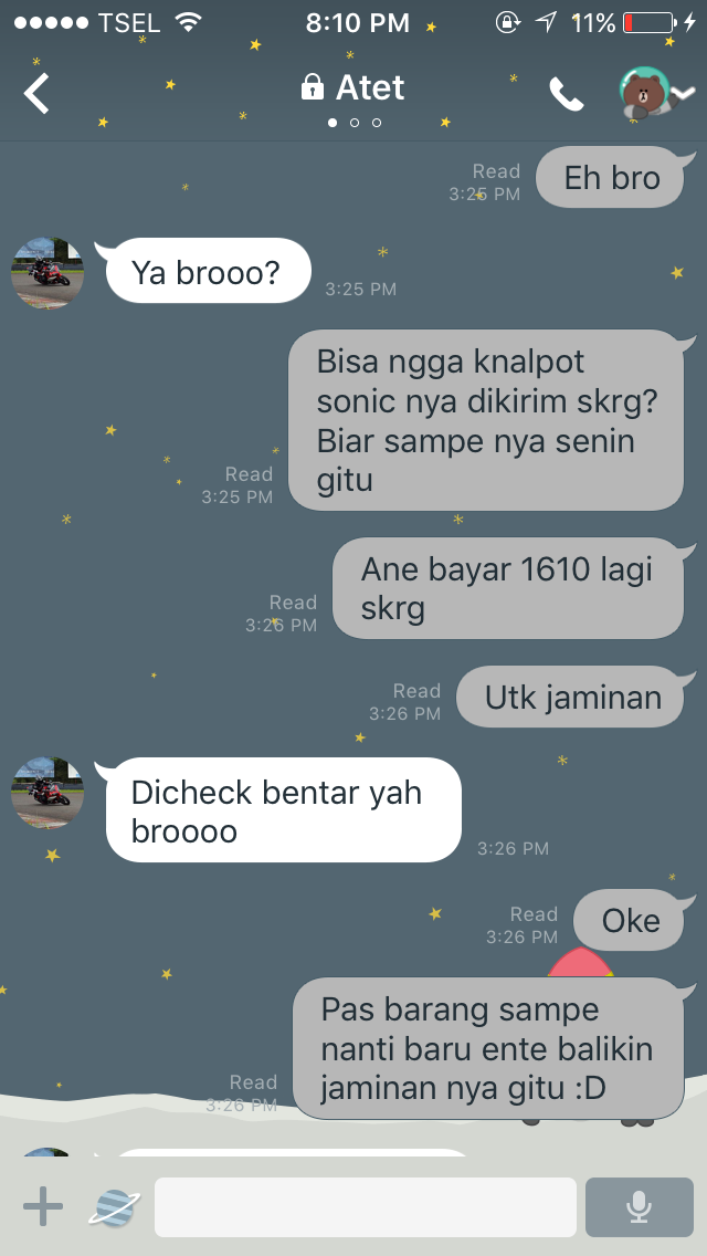 Klarifikasi Salah Kirim Knalpot Sabone Motor 