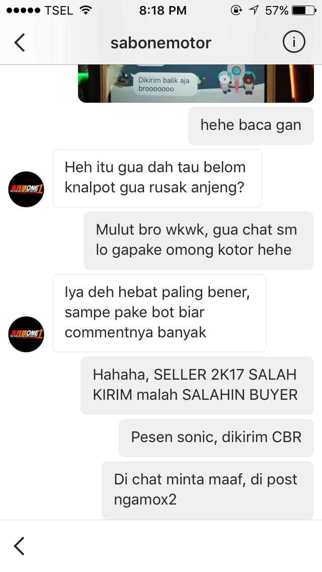 Klarifikasi Salah Kirim Knalpot Sabone Motor